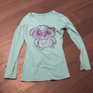 Kids blue owl shirt